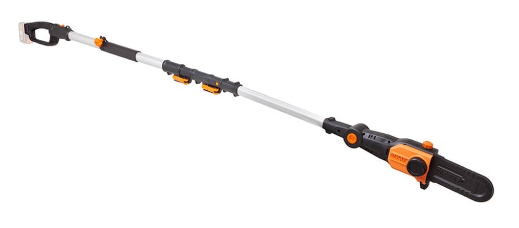 Worx WG349E kædesav på teleskopstang 20V 20cm med 2,0 Ah batteri og lader