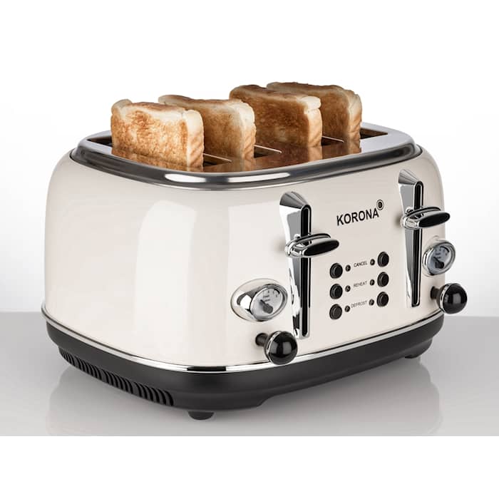 Korona Retro Toaster brødrister til 4 skiver 1630W