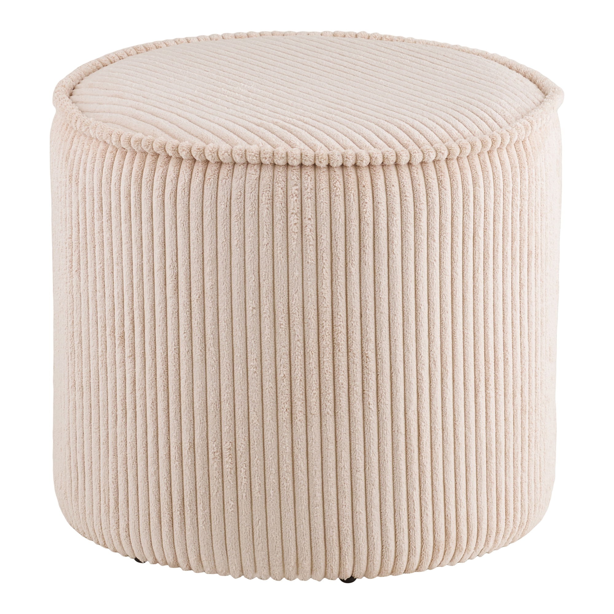 House Nordic Taupo puf, fløjl, beige Ø40 x 35 cm HN1424
