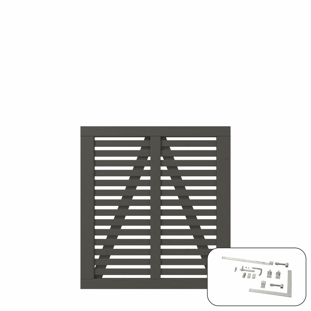 Plus Harmoni enkeltlåge inkl. beslag grundmalet umbragrå RAL 702 200 x 140 cm