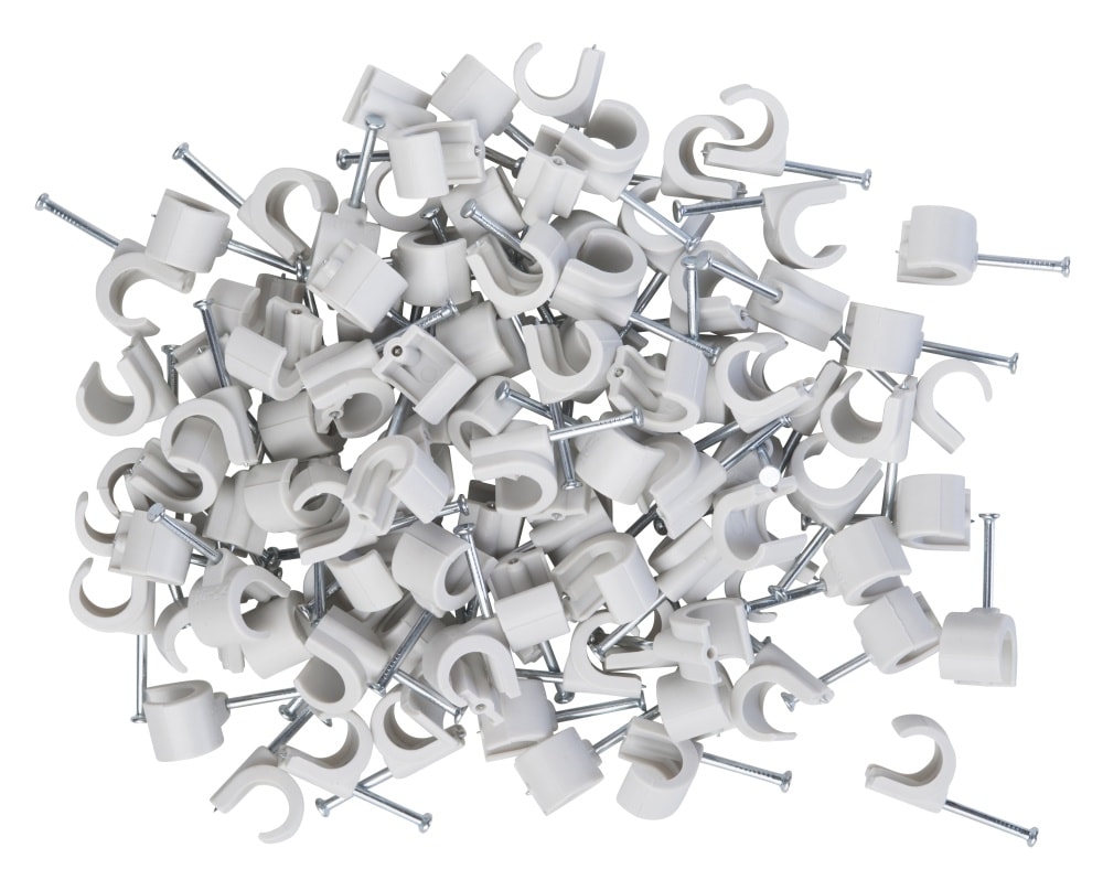 Ledningsclips rund 10-14 mm grå 100 stk.