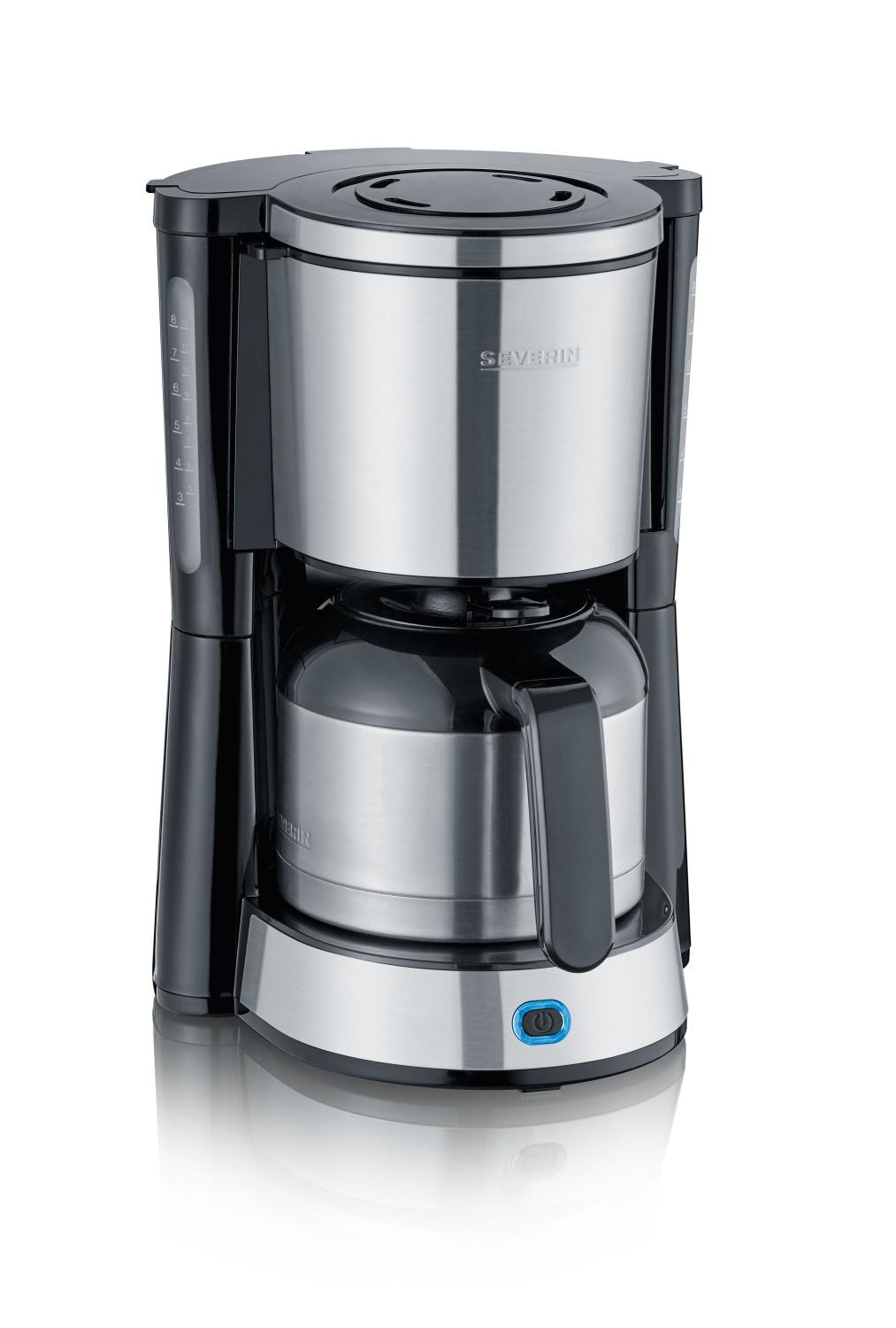 Severin Type KA 9343 termokaffemaskine 8 kopper dark inox 1000W