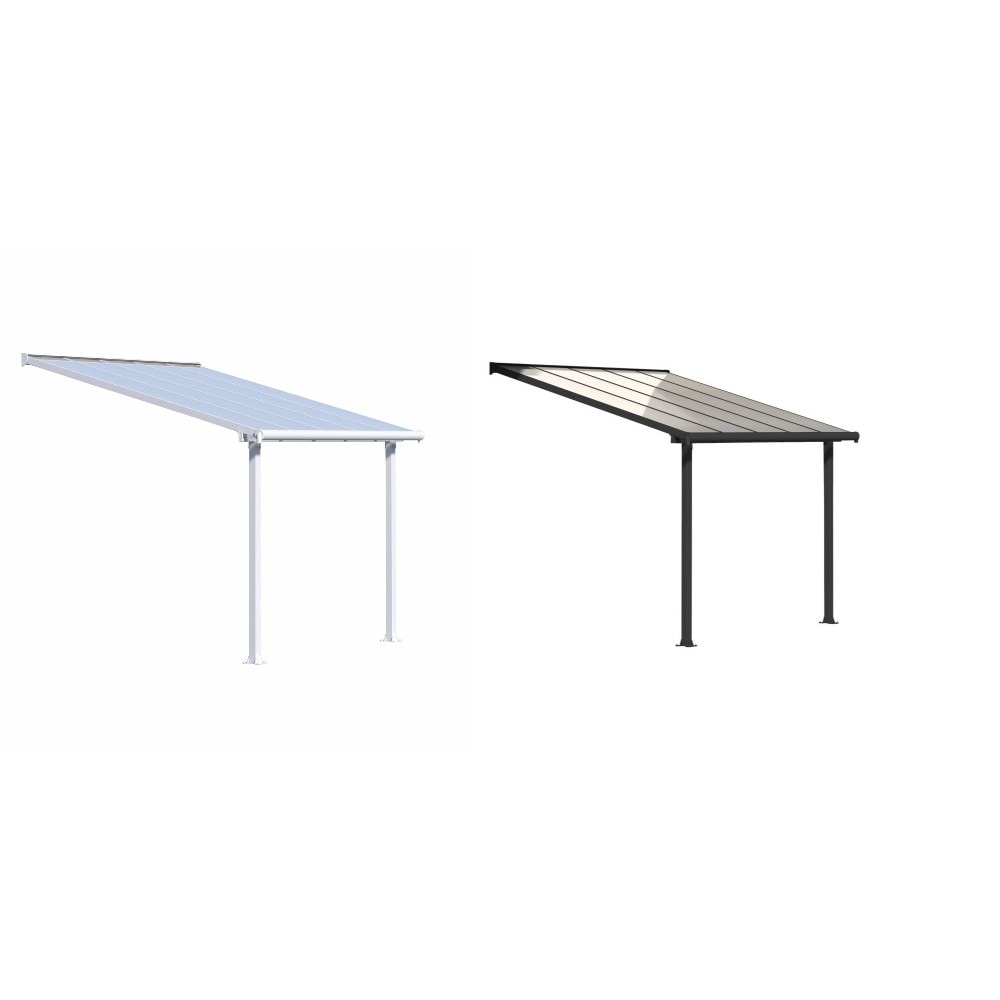 Palram - Canopia Olympia premium halvtag/terrasseoverdækning grå 9 m2 307x295 cm