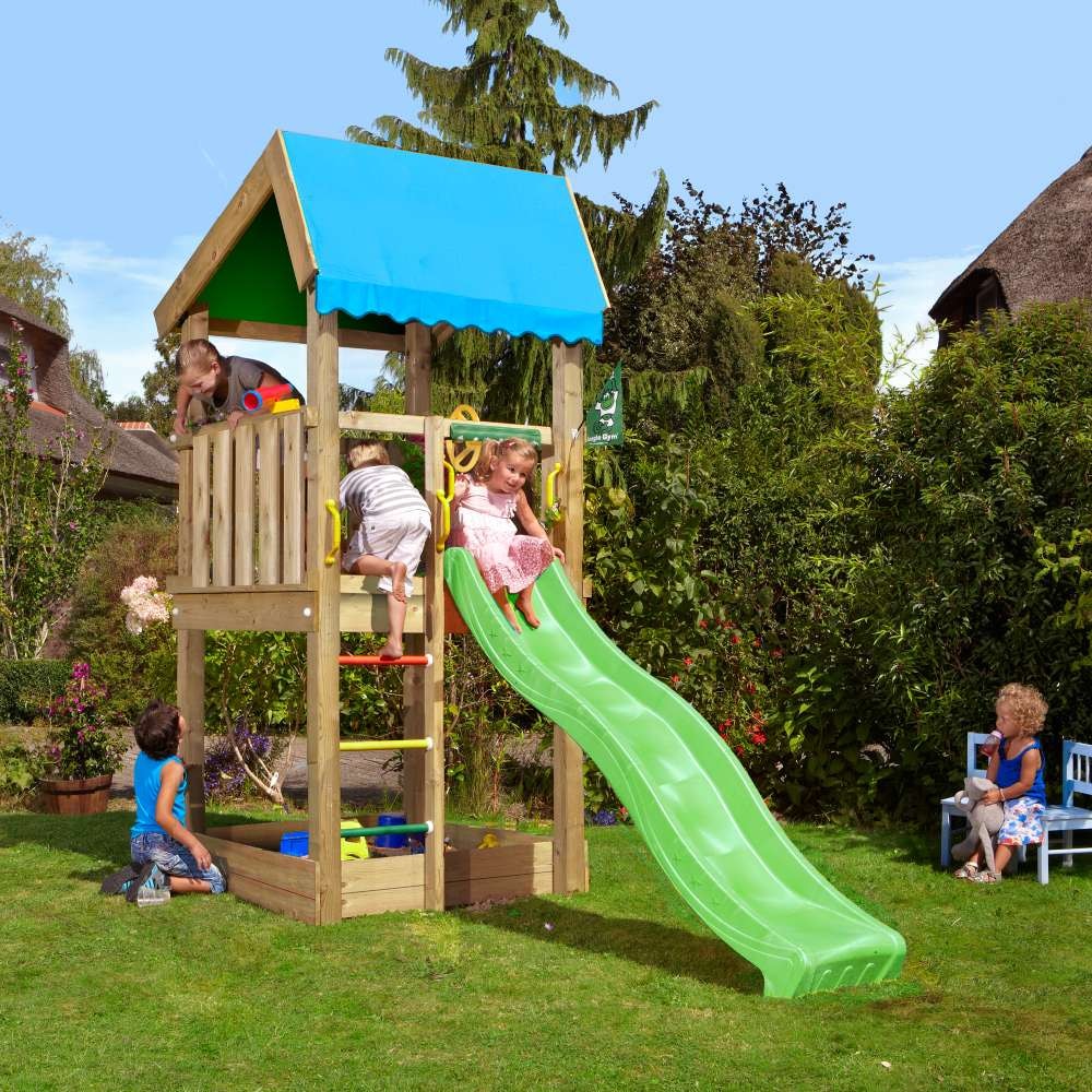 Jungle Gym Home legetårn komplet med træpakke og rutsjebane