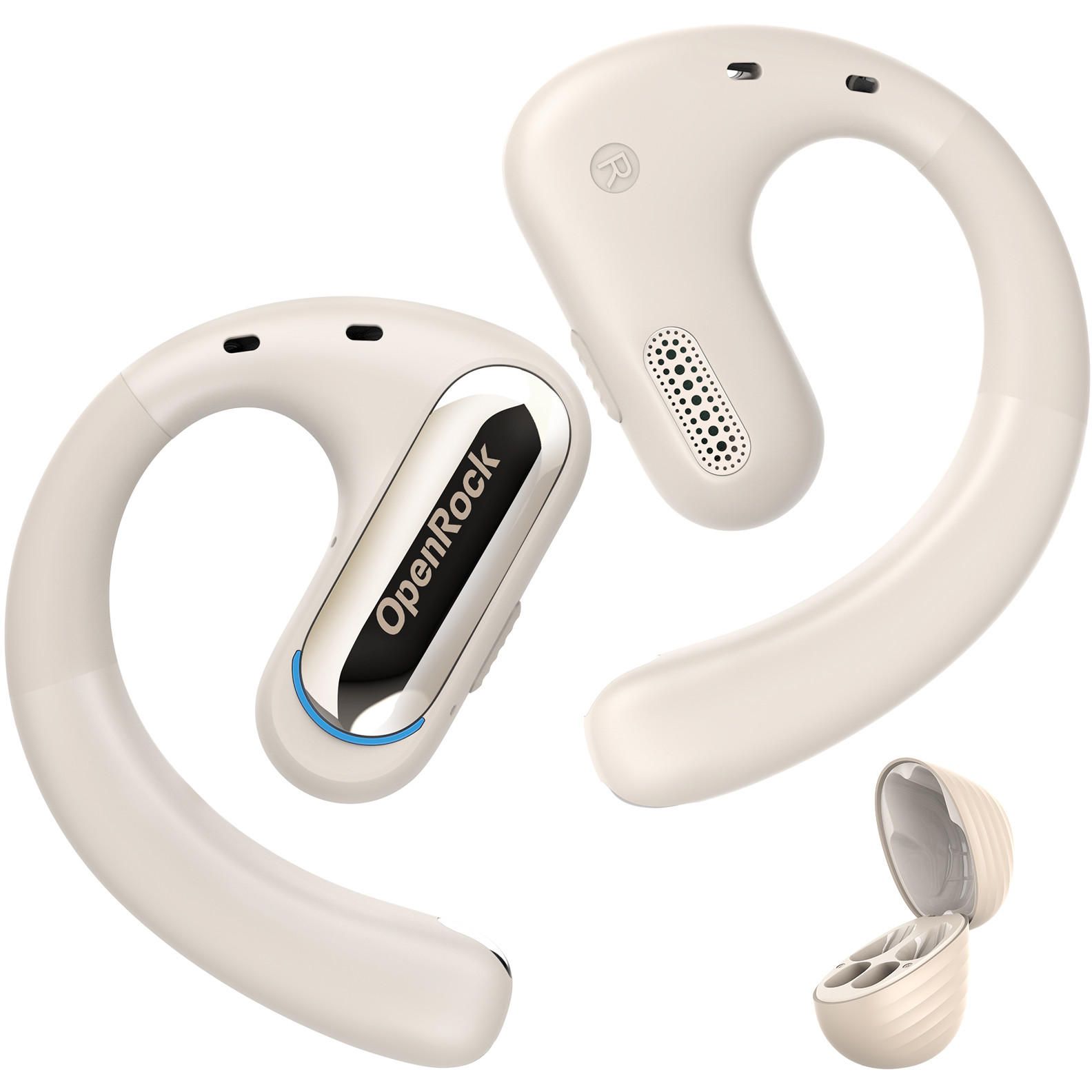 OneOdio OpenRock Pro BE trådløse in-ear hovedtelefoner i beige