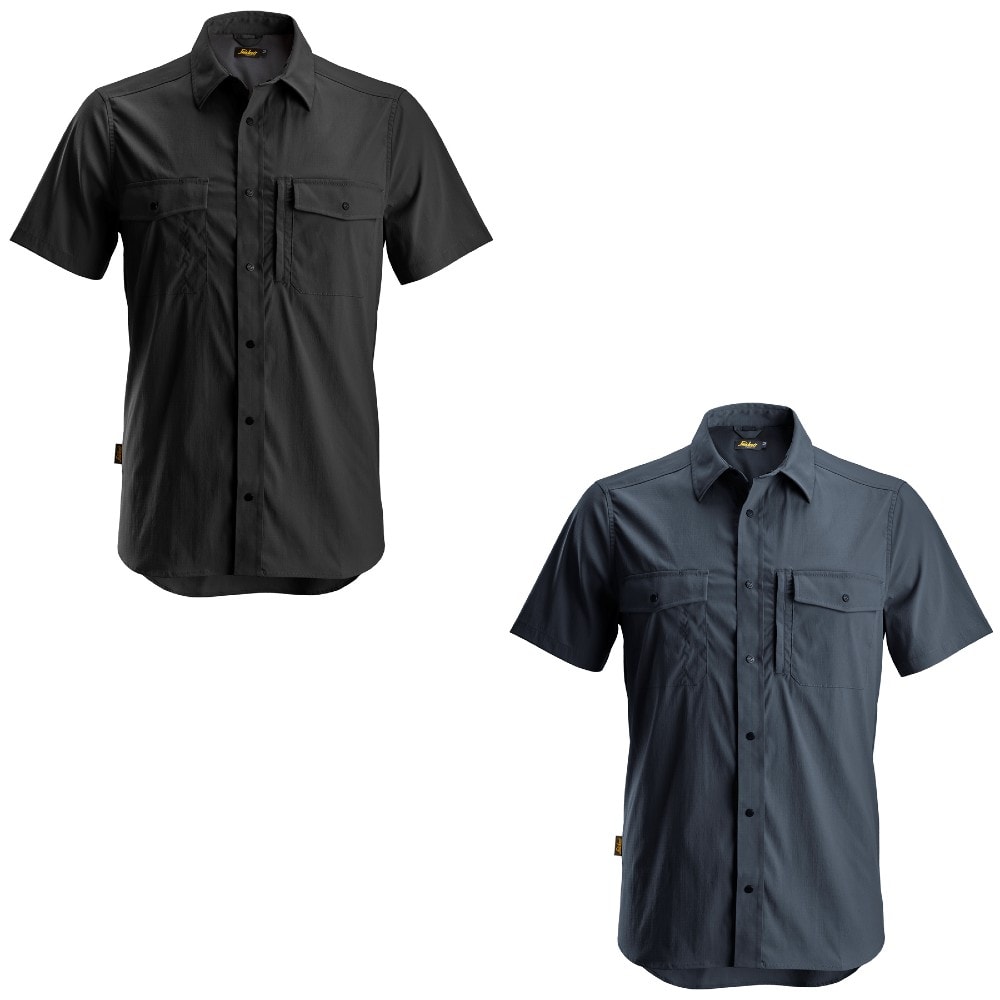 Snickers 8520 LiteWork skjorte kortærmet UV50+ navy str. 3XL