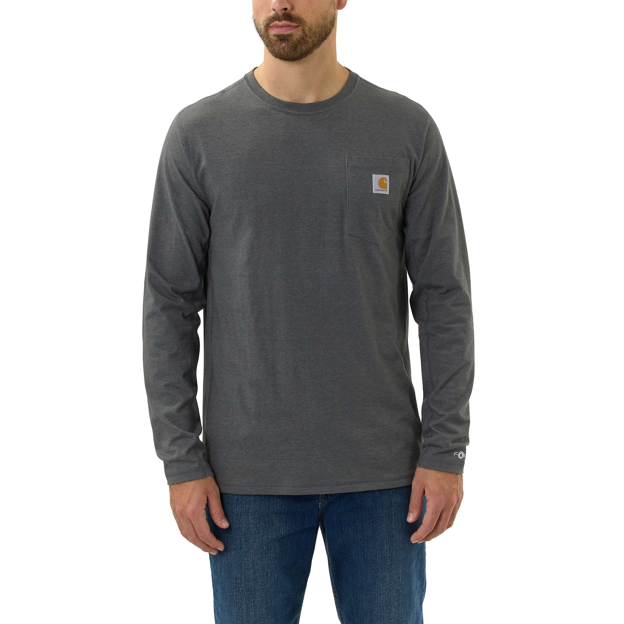 Carhartt Force Pocket Long Sleeve T-Shirt Men's Carbon Heather XXL