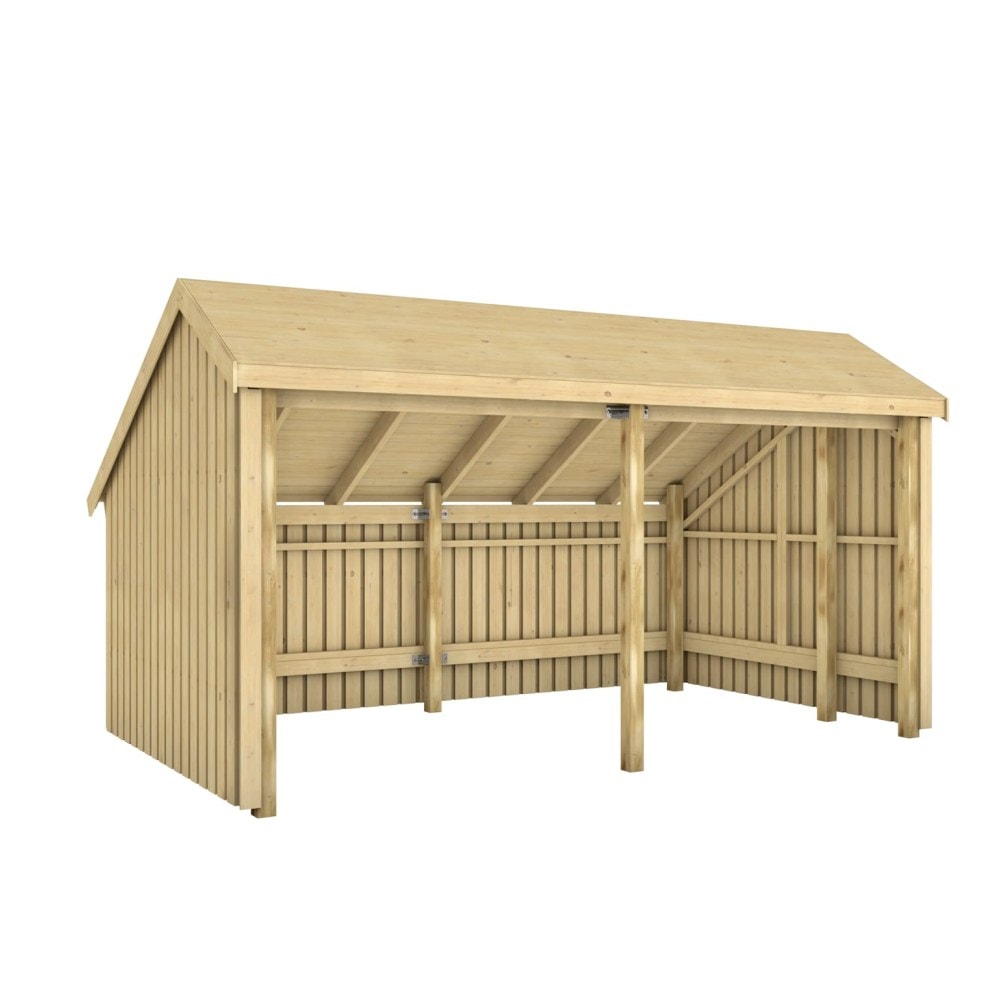 Plus Multi havehus ubehandlet 2 moduler åben front inkl. tagpap og alulister 10,5 m2