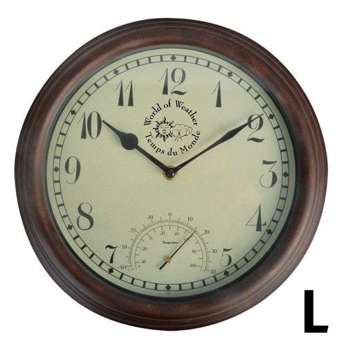 Esschert Design S udendørs ur med termometer