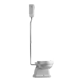 Lavabo Retro High gulvstående toilet hvid/krom P-lås og højthængende cisterne