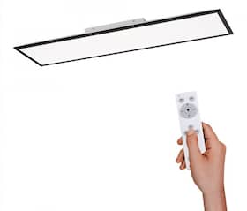 LeuchtenDirekt Flat LED loftlampe med timer og fjernbetjening sort metal