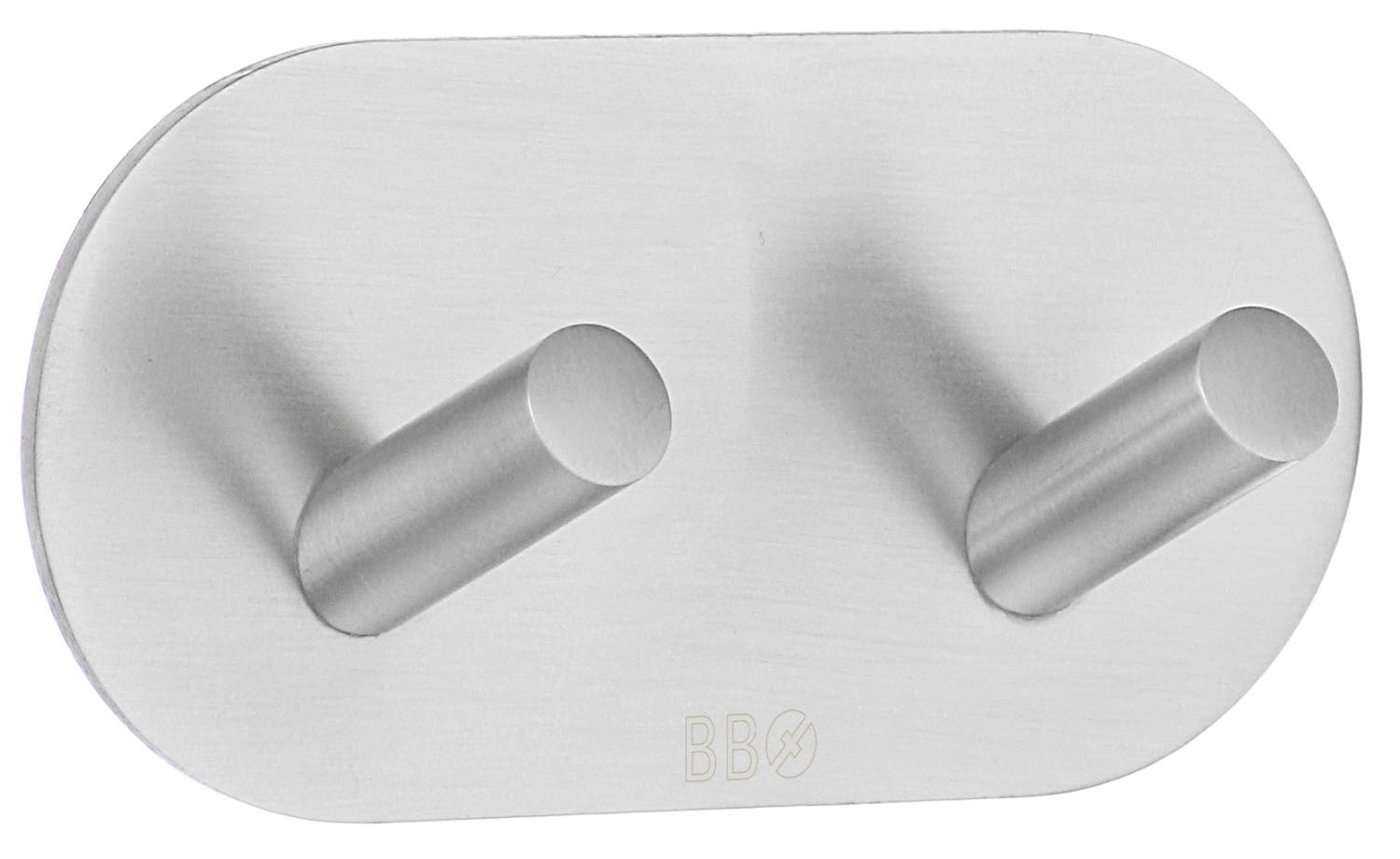 Beslagsboden dobbeltkrog i børstet stål, selvklæbende L96 mm