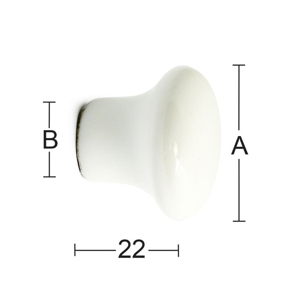 Habo Møbelknop 32 mm 2 stk. Marcus Porcelæn Hvid