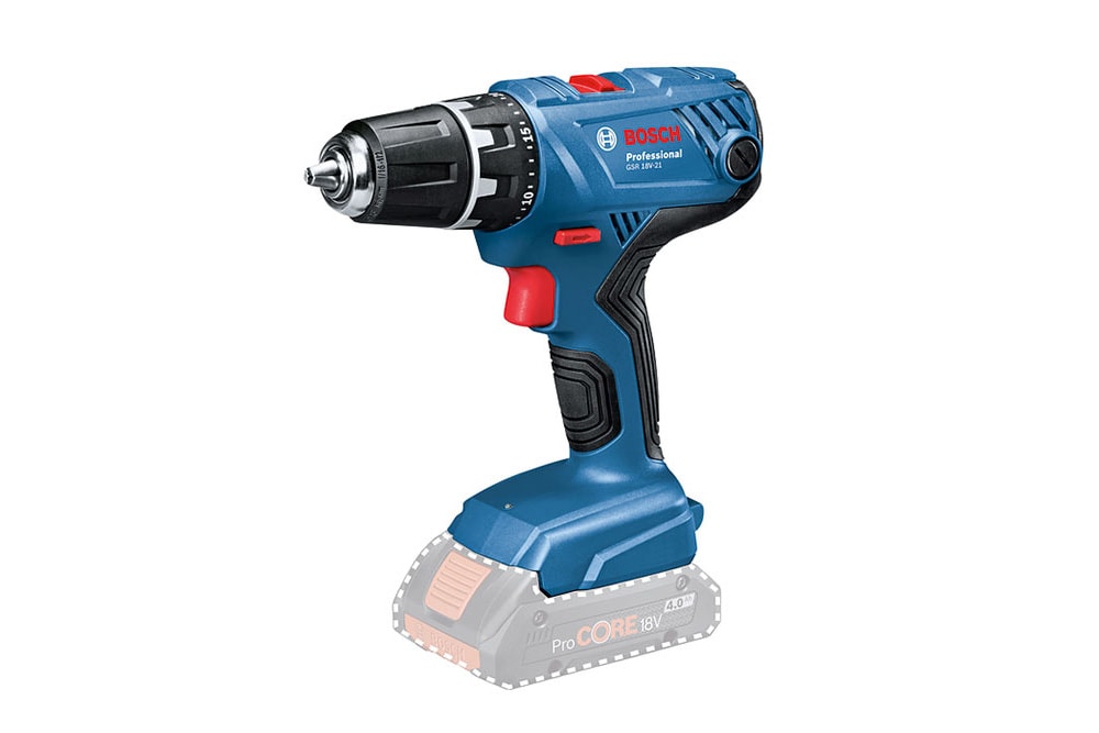 Bosch GSR 18V-21 bore-/skruemaskine uden batteri og lader
