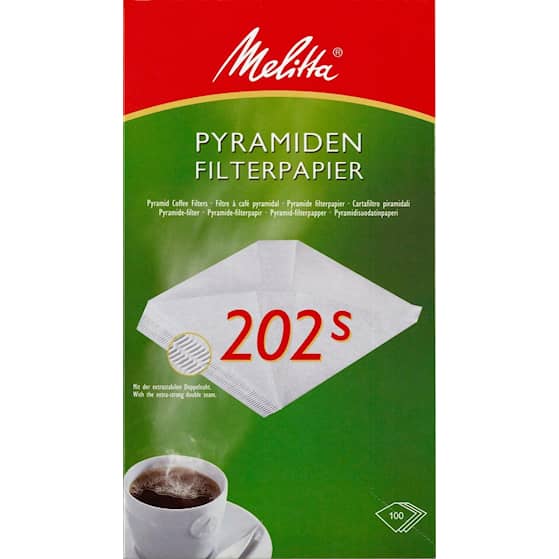 Melitta 202s hvid kaffefilter 100 stk.