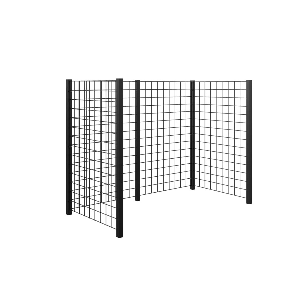 Plus Espalier renovationsskjul sort pulverlakeret 288 x 89 x 140 cm