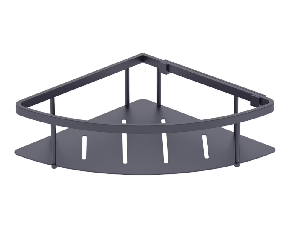 Bathlife Ordning brusehylde i mat sort hjørne 220 x 220 mm