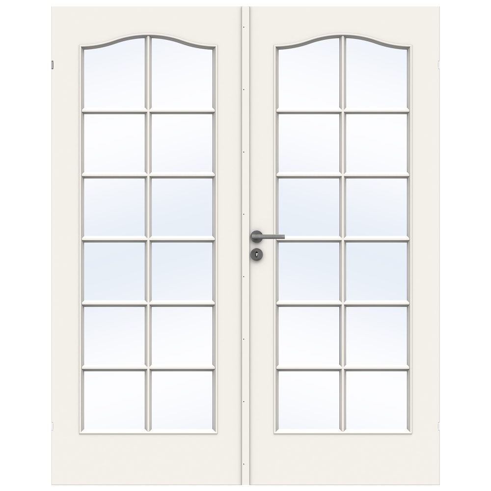 Swedoor Style SP12B fransk dobbeltdør med hærdet glas hvid 165 x 204 cm (17x21)