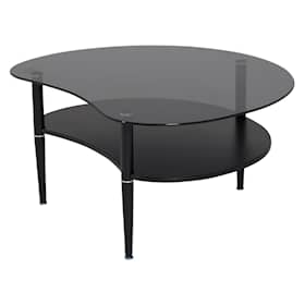 Venture Design Egg sofabord i sort og røgfarvet glas 100 x 80 cm