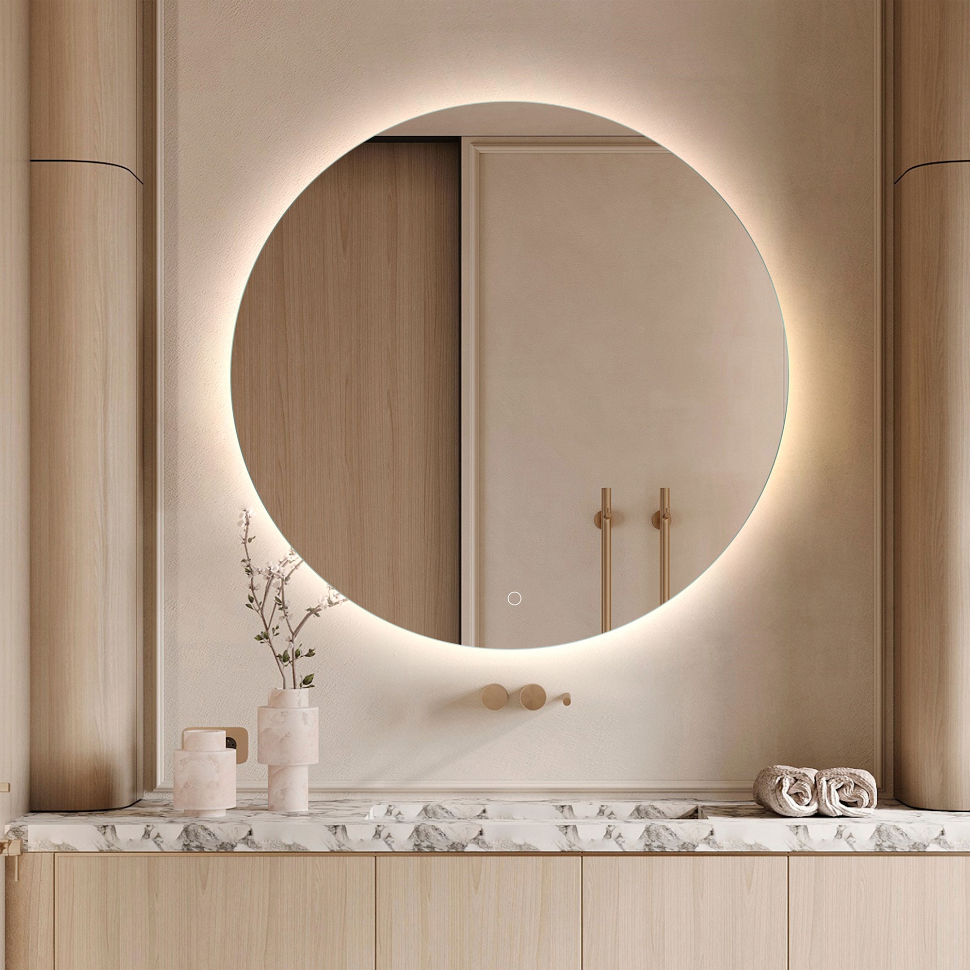 Lavabo Studio LED spejl, rund