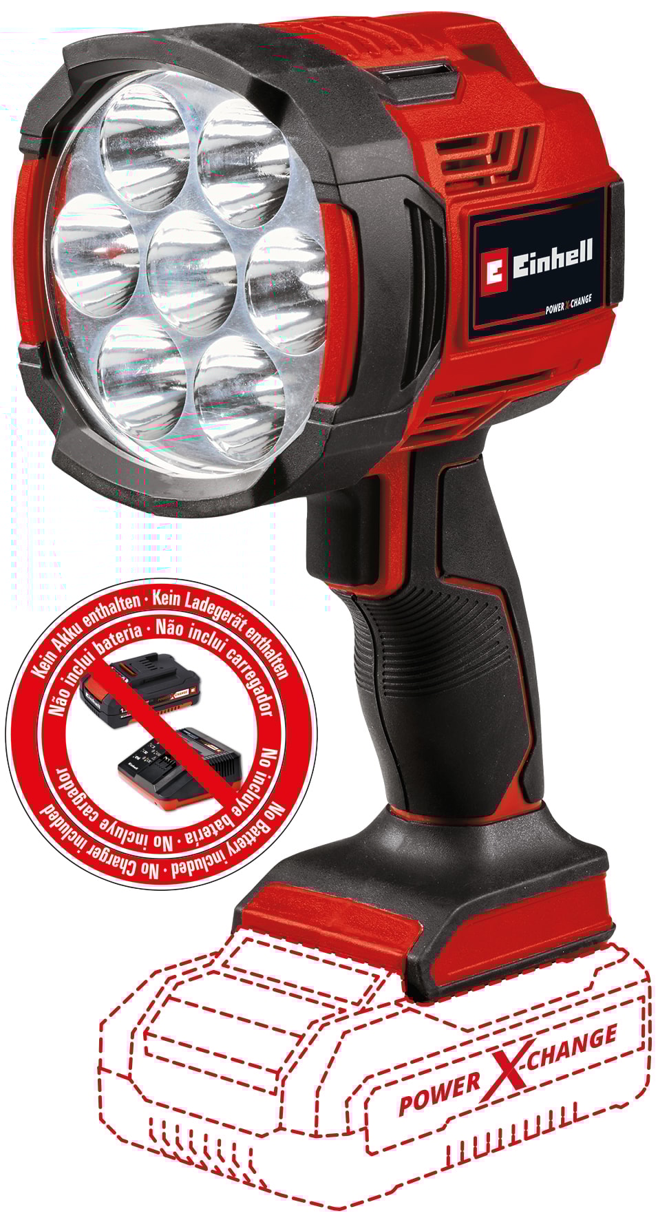 Einhell TE-CL 18/2500 LED håndlygte 2500 lumen 18V uden batteri og lader