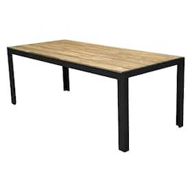 Venture Design Bois spisebord i sort stål og akacia 200 x 100 cm
