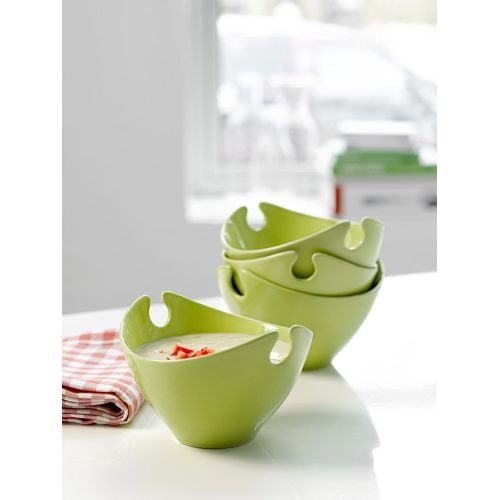 Steel-Function Milano skål 4 stk i grøn porcelæn 14 x 16 cm
