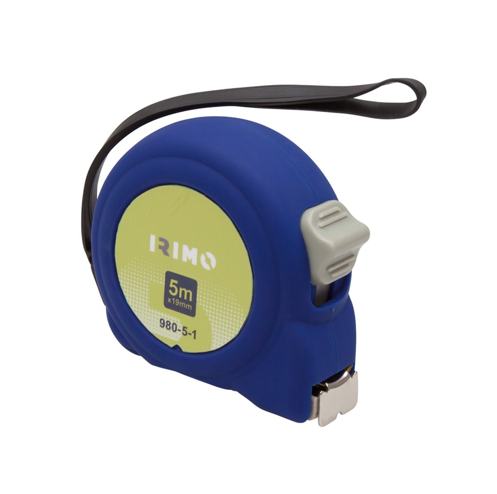Irimo Måttband kort, stål 5m x 19mm, mm/mm, klass 2