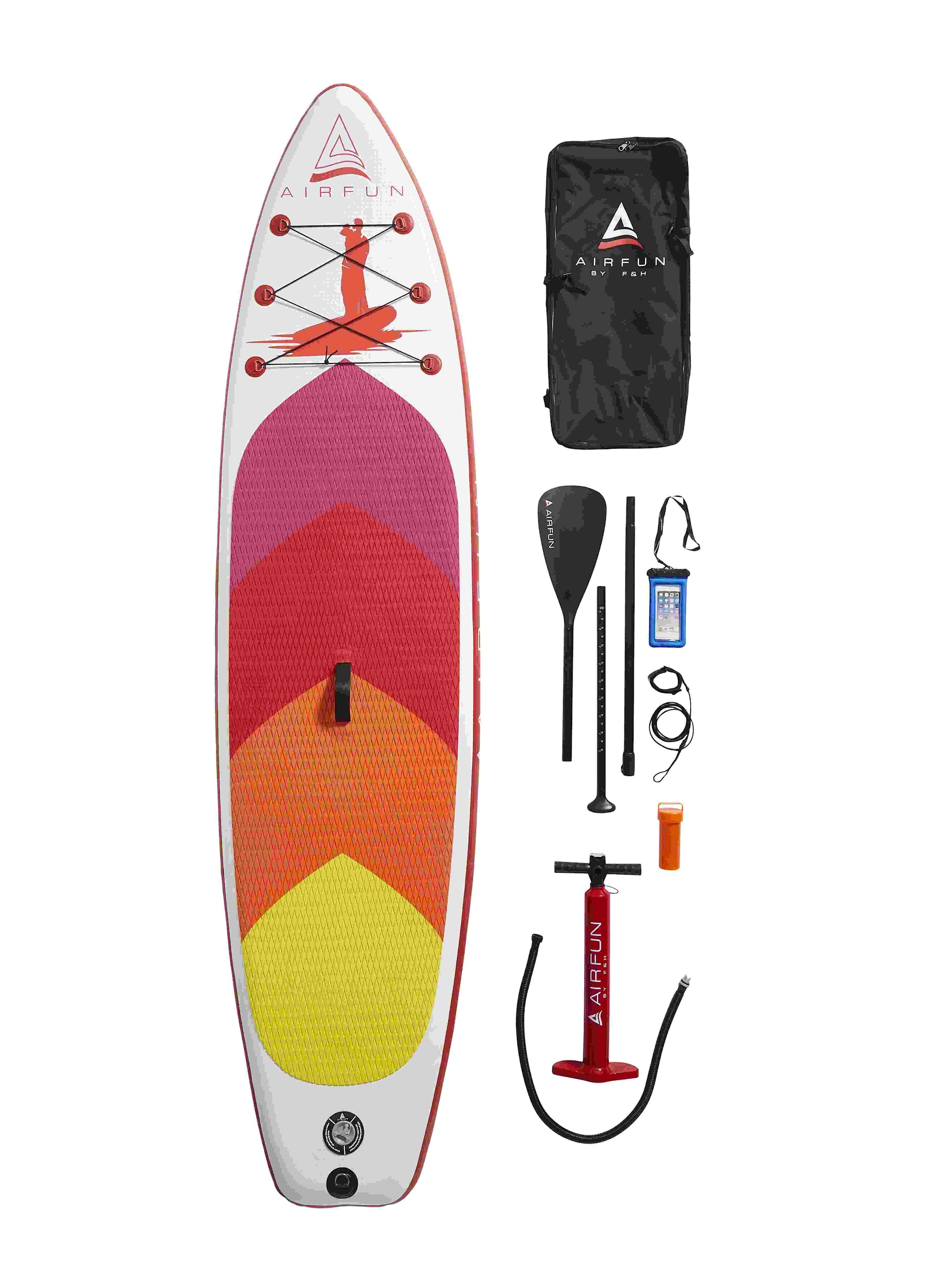 Airfun Red SUP board oppusteligt stand up paddle board 305 x 76 x 15 cm