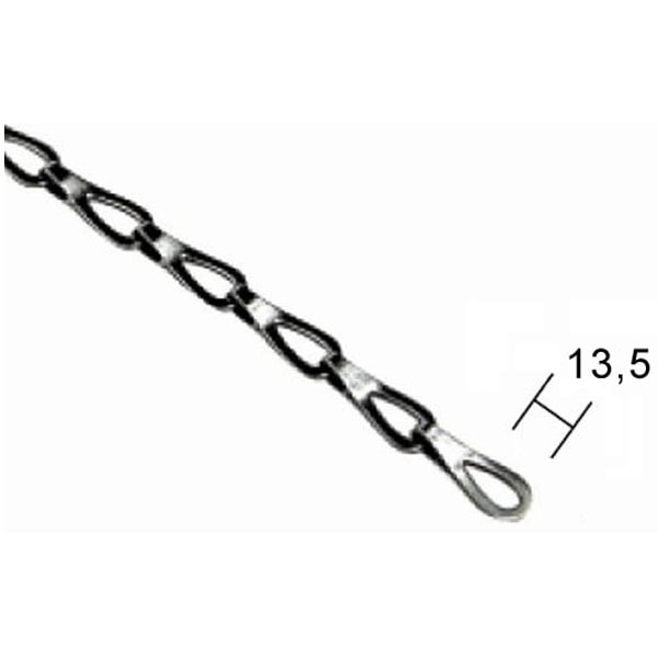 Habo patentkæde stål Nikkel 2 meter