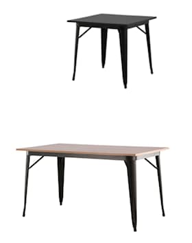 Venture Design Tempe spisebord i sort og sort 80 x 80 cm