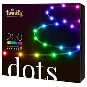 Twinkly Dots 200L RGB LED strip med sort ledning IP20 10 meter