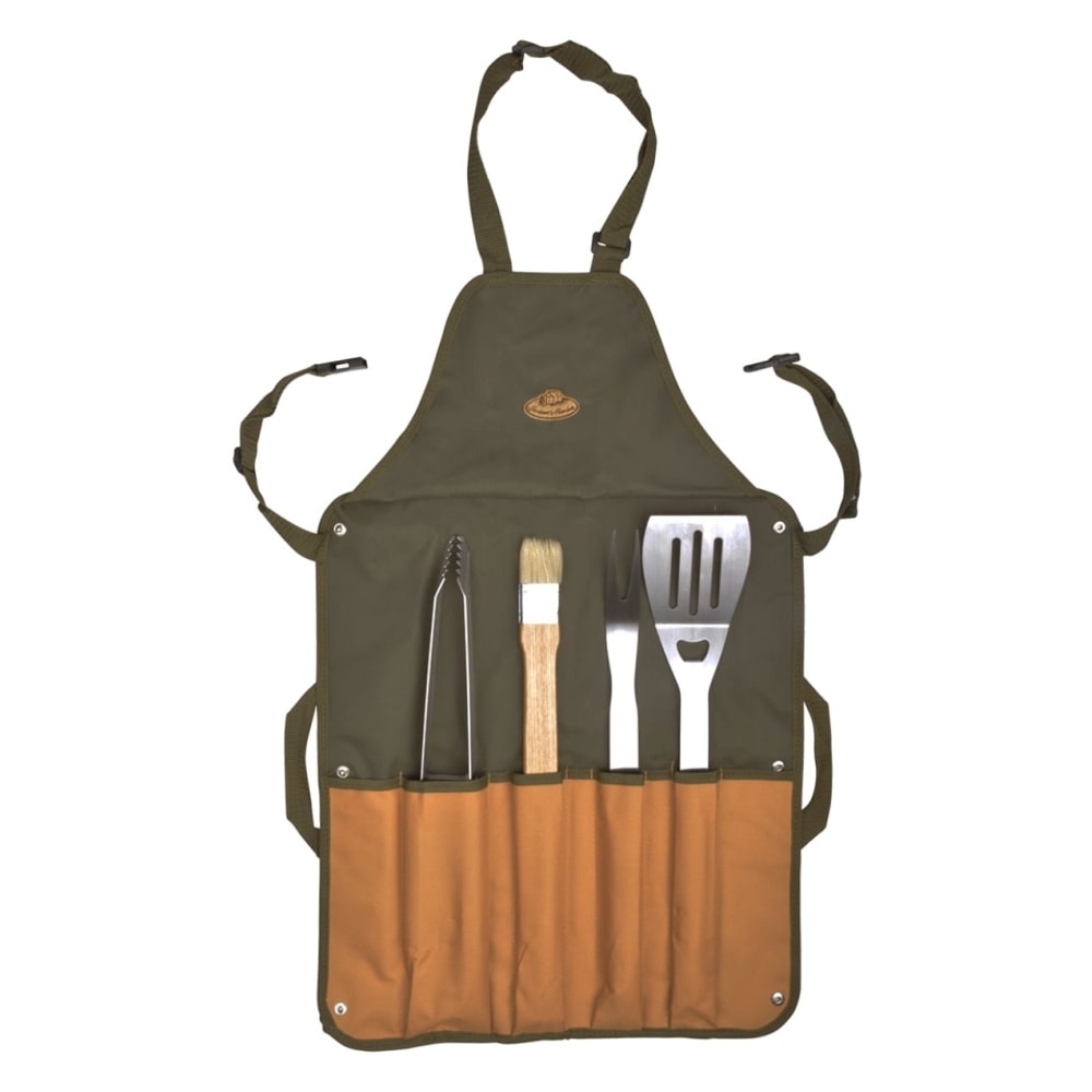 Esschert Design BBQ forklæde med plads til køkkenredskaber