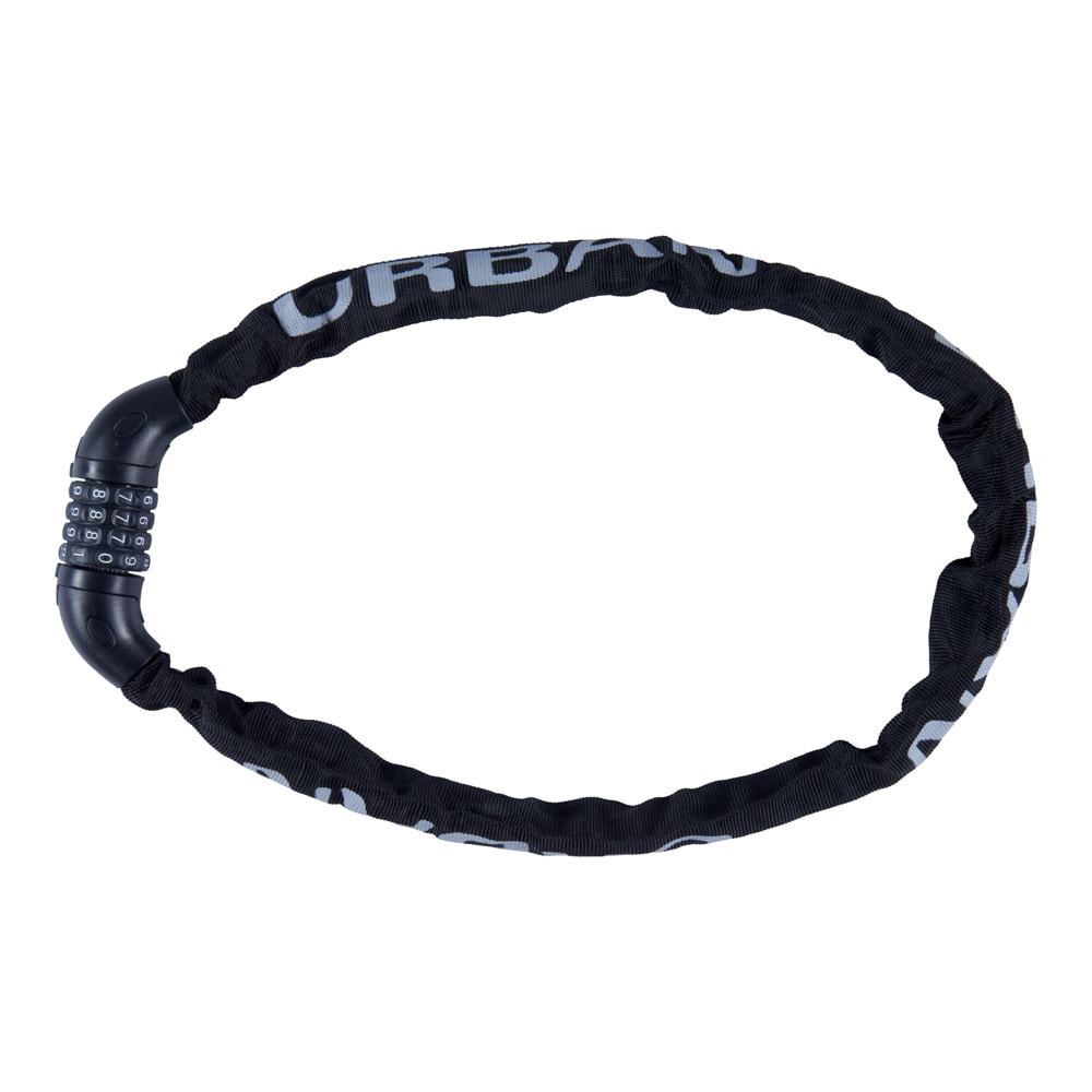 Urban kædelås sort med kode 6 x 900 mm
