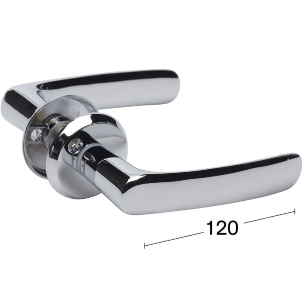 Habo dørgreb L-form krom inkl dørgrebsroset
