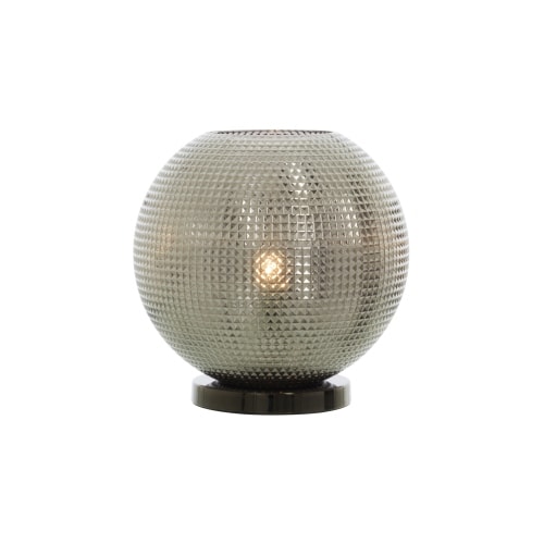 Aneta Lighting Vegas bordlampe i sort glas H35 cm