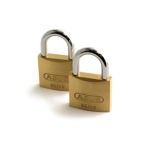 Abus hængelås messing 40 mm. 4 stk enslukkende