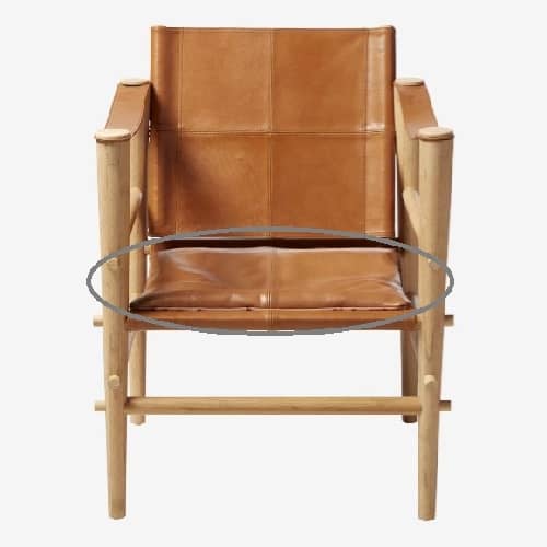 Cinas Noble siddepude i brun læder til Safari stol 47 x 47 x 6 cm
