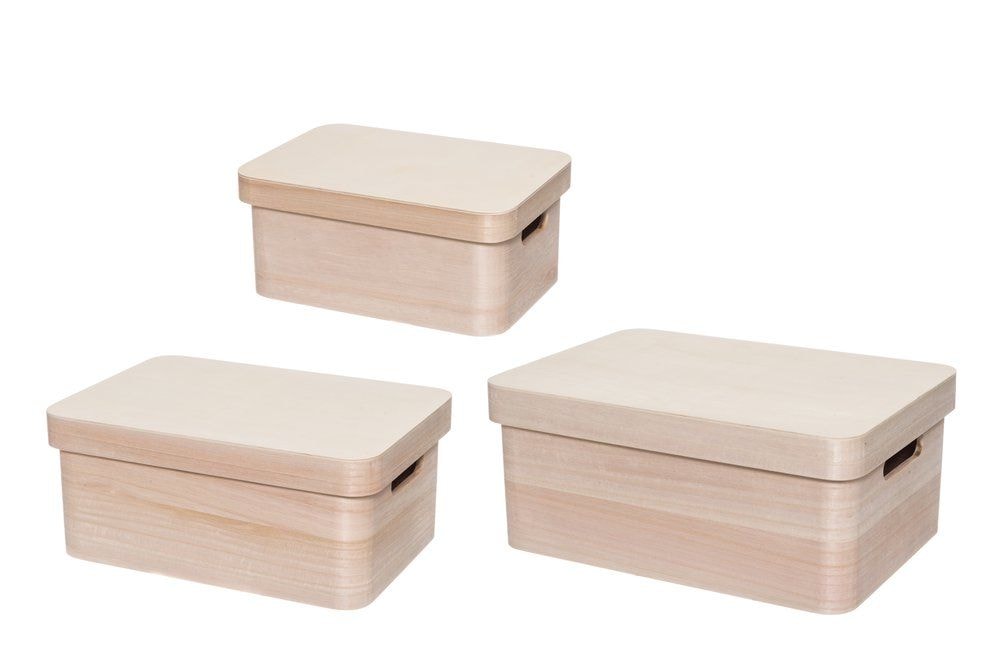 4Living trækasser med låg 3 stk.