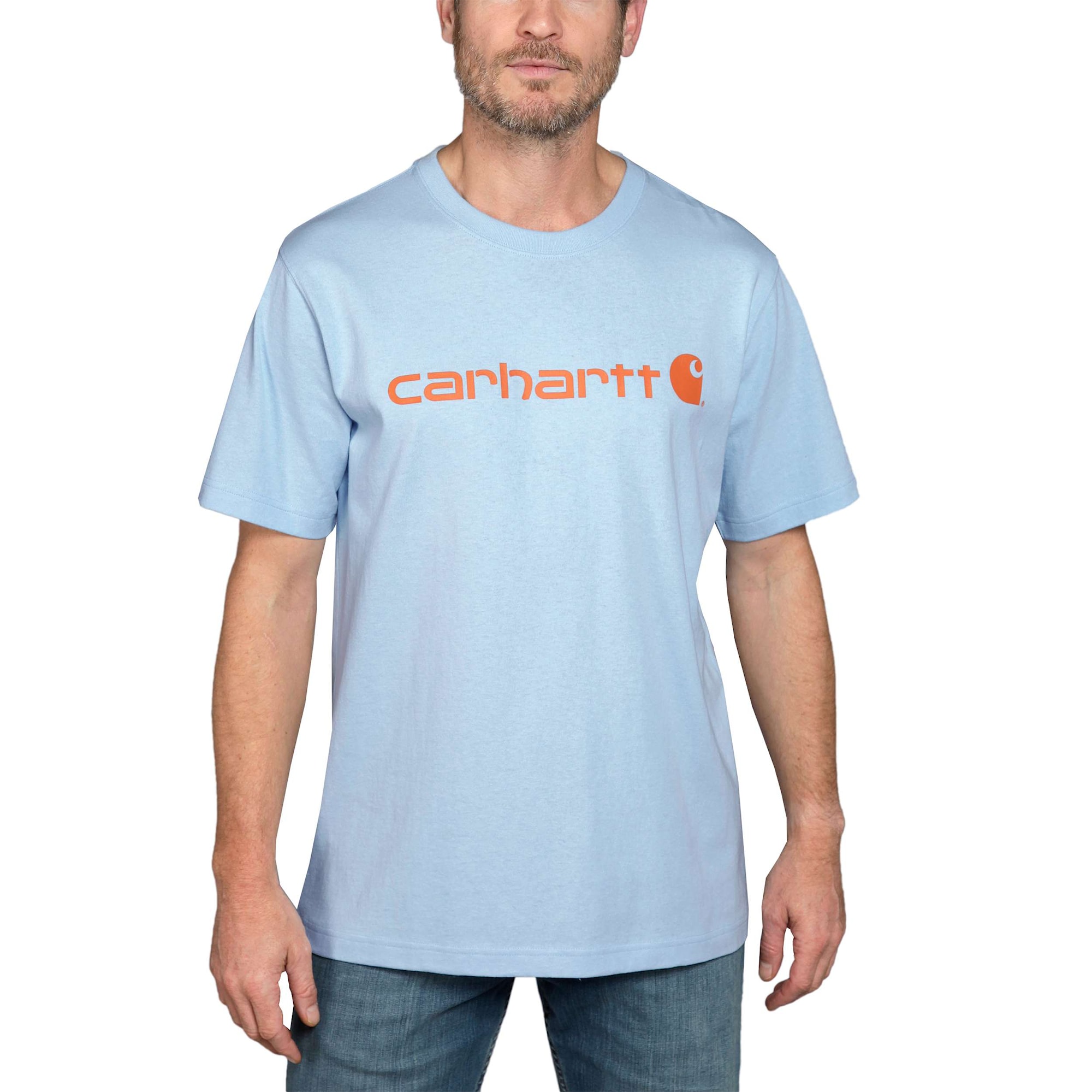 Carhartt Core logo T-shirt s/s, Herre, Moonstone, XL