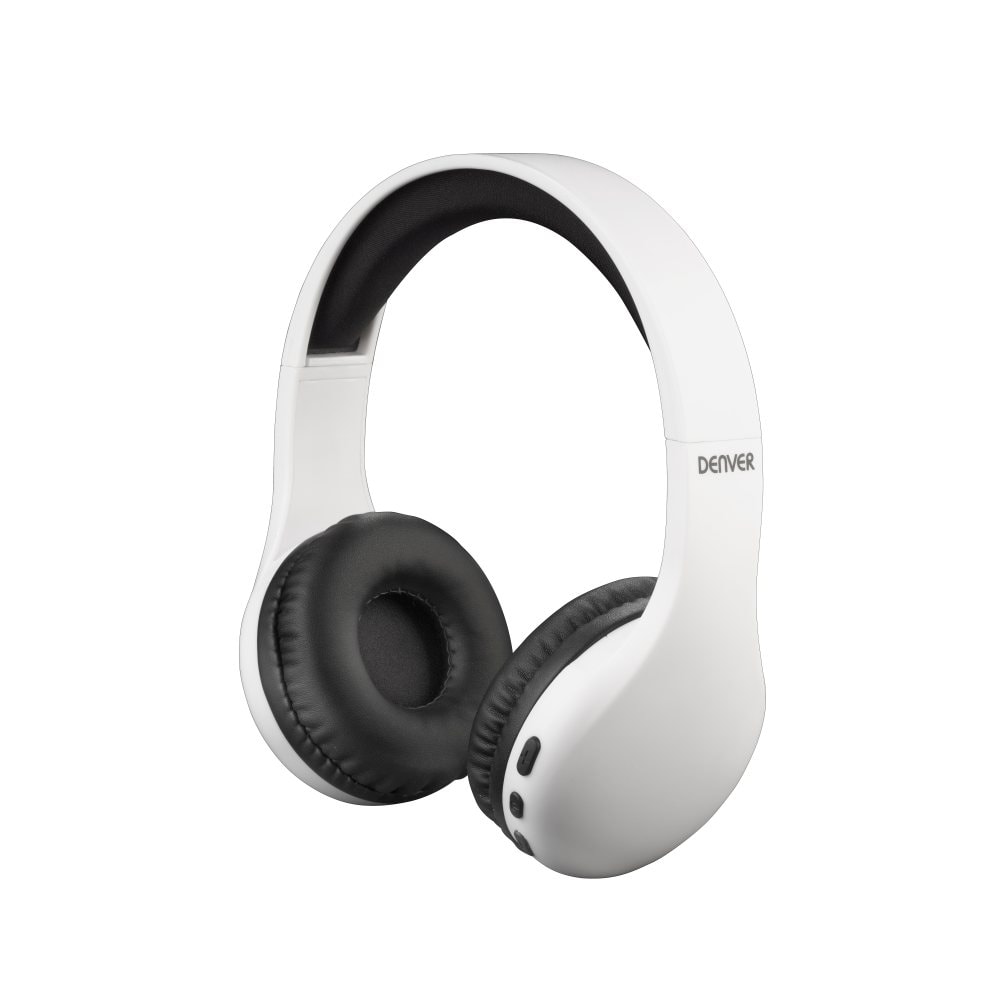 Denver BTH-240 bluetooth headset i hvid med mikrofon