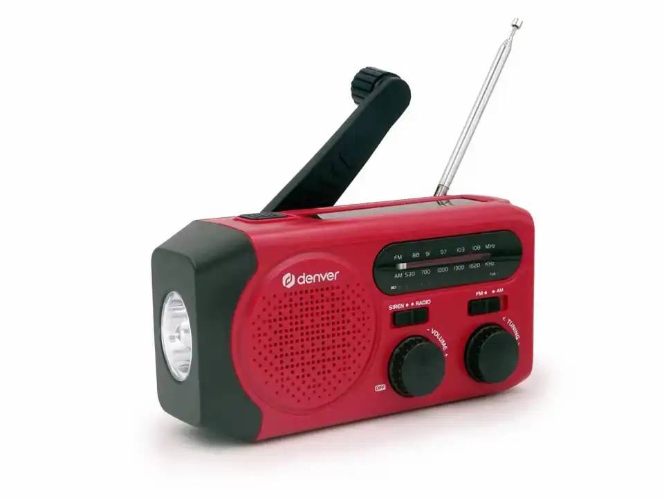 Denver SCR-2010MK2 Solar Crank radio med lommelygte og SOS funktion