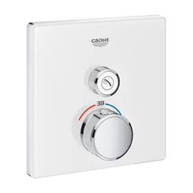 Grohe Grohtherm SmartControl firkantet termostat i hvid til indbygning, 1 ventil