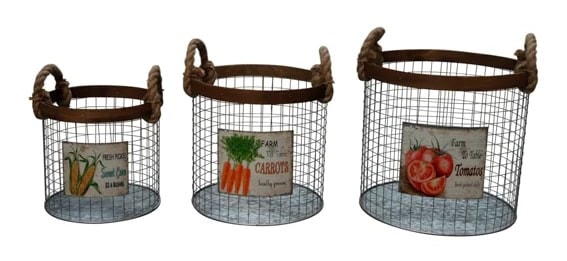 Det Gamle Apotek kurvesæt i zink 3 dele