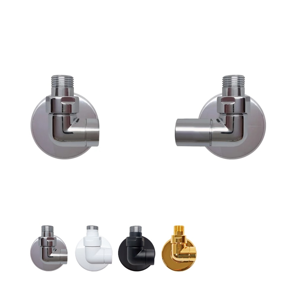 Kriss Corner manuelt ventilsæt i hvid, vinkelløbende komplet