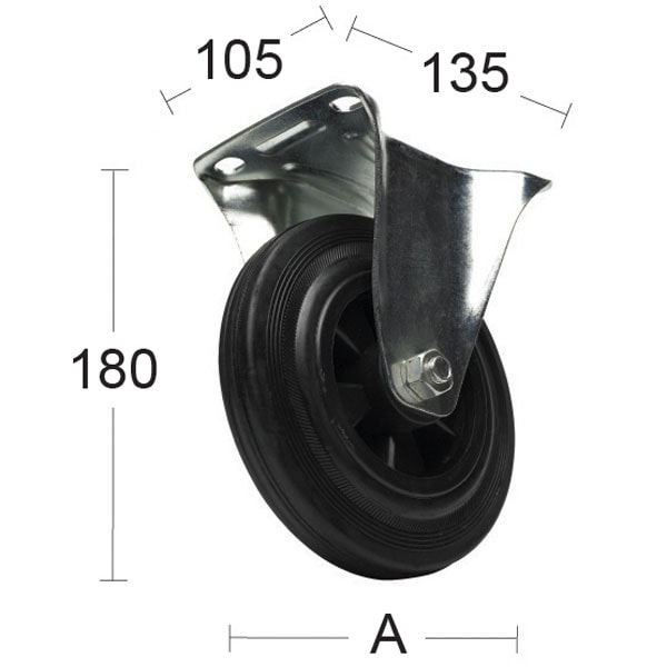 Habo Møbelhjul Fast Ø:160 mm