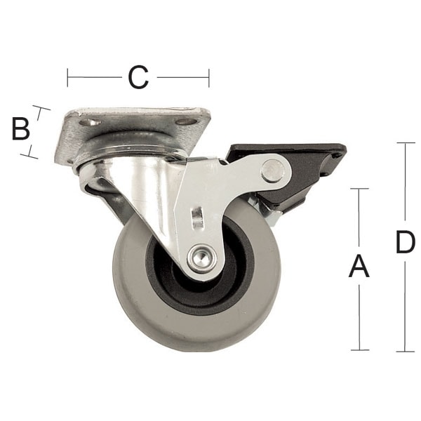 Habo møbelhjul drejelig med bremser 50 mm