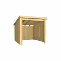 Plus Nordic cykelskur i ubehandlet træ åben