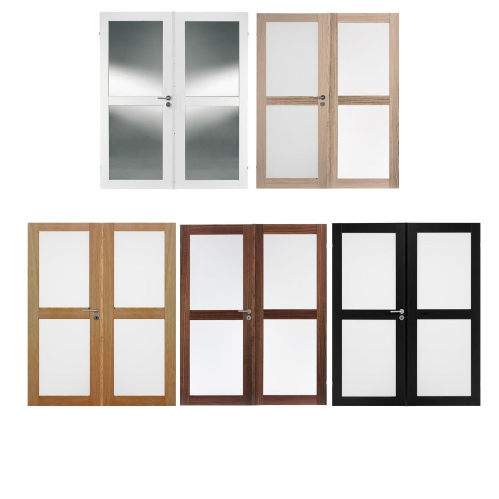 Swedoor Advanced-Line Unique GW02L+GW02L fyldningsdør 40 mm dobbelt med glas