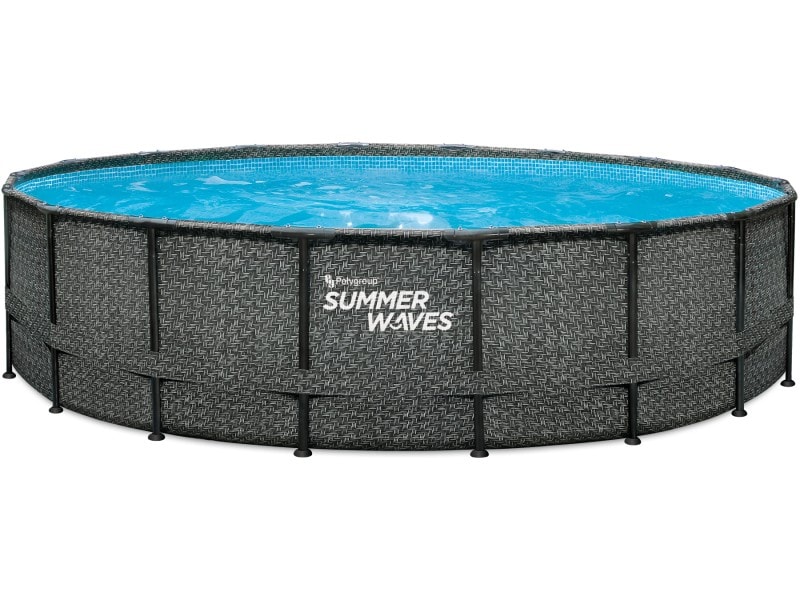 Summer Waves Elite pool rattan-look grå Ø488 x 122 cm